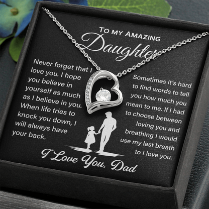 To My Daughter Gifts - Daughter Forever Love Necklace, Daughter Gifts Idea, Gifts for Daughter
