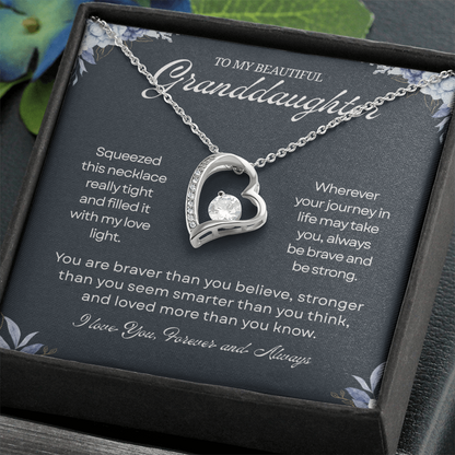 Granddaughter Necklace From Grandpa, When she wears this necklace, the seems to glow with her light