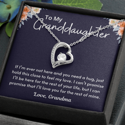 Granddaughter Necklace From Grandmom, Forever Love Necklace