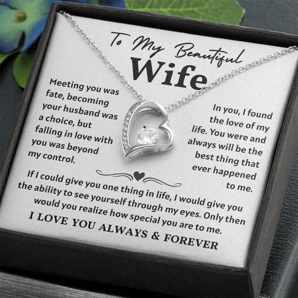 To My Wife Necklace , When She wears It, Her Smile Glows Even More