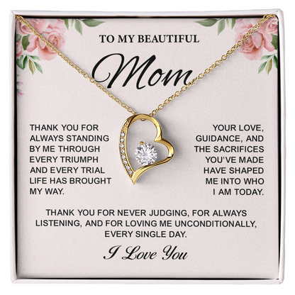 To My Mom Forever Love Necklace Gifts – Jewelry Gifts for Mom, Best Gifts for My Mom, Necklace for Mom