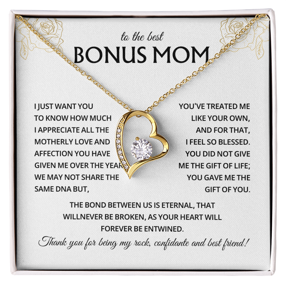 Necklace Gift for Bonus Mom From Stepson or Stepdaughter, Mother's Day Jewelry