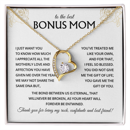 Necklace Gift for Bonus Mom From Stepson or Stepdaughter, Mother's Day Jewelry