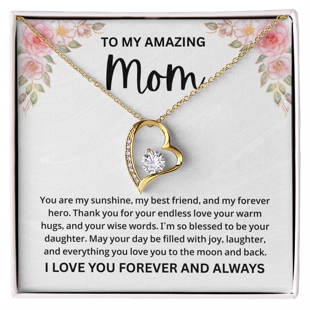 Mom Necklace gift box with a heartfelt message