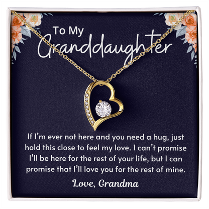 Granddaughter Necklace From Grandmom, Forever Love Necklace
