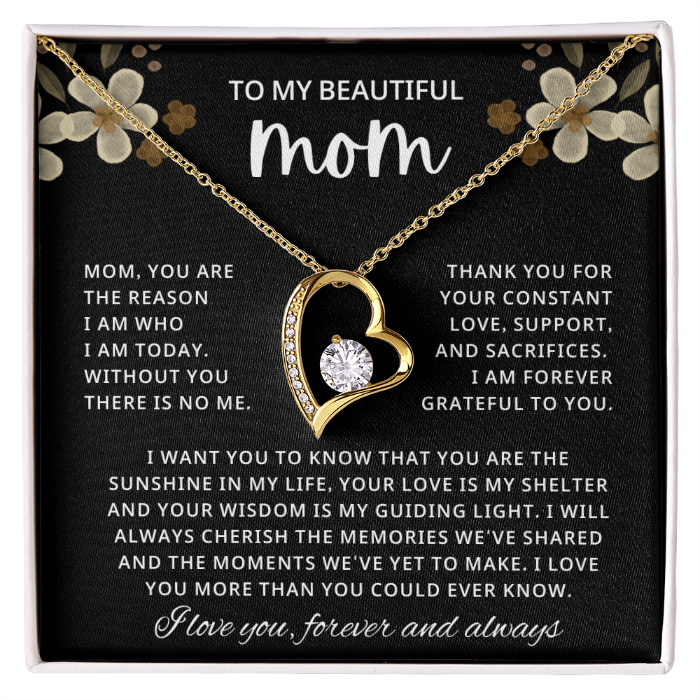 Mom Necklace gift box with a heartfelt message