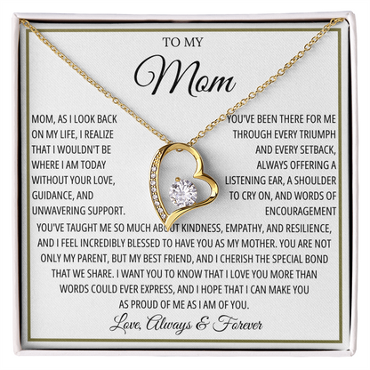 Mom Necklace for Women With Heartfelt Message & Gift Box