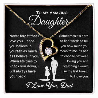 To My Daughter Gifts - Daughter Forever Love Necklace, Daughter Gifts Idea, Gifts for Daughter