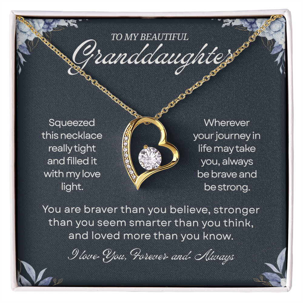 Granddaughter Necklace From Grandpa, When she wears this necklace, the seems to glow with her light