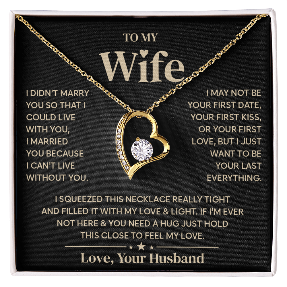 To My Wife Necklace, Jewelry that speaks the words your heart can't say