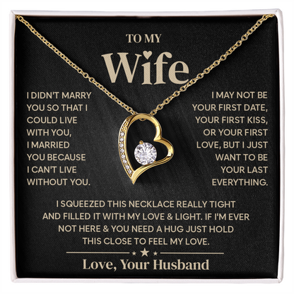 To My Wife Necklace, Jewelry that speaks the words your heart can't say