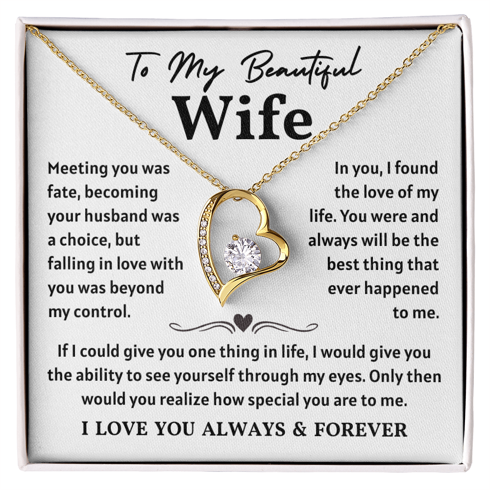To My Wife Necklace , When She wears It, Her Smile Glows Even More