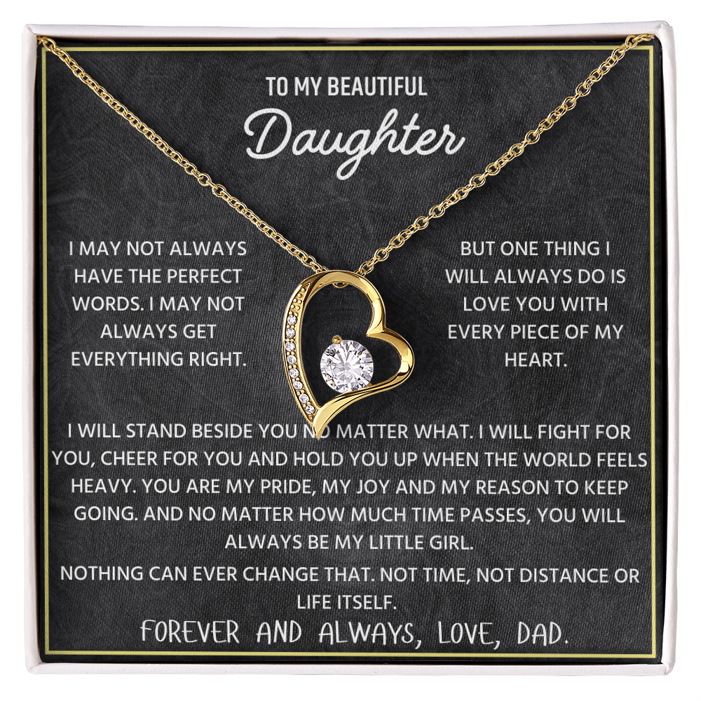To My Beautiful Daughter | Never Forget That I Love You | Forever Love Necklace