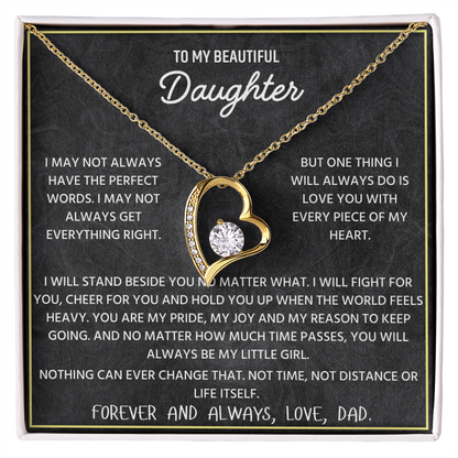 To My Beautiful Daughter | Never Forget That I Love You | Forever Love Necklace