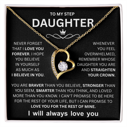 Step Daughter Necklace, Love Necklace for Daughter