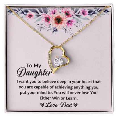 To My Daughter Alluring Beauty Necklace for Dughter, Daughter Gifts, Gift idea for Daughter, Best Gifts for Daugther, Father Daughter Gifts