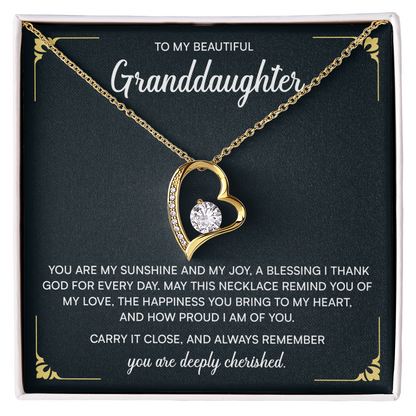 To My Granddaughter Necklace, Christmas Birthday Gifts