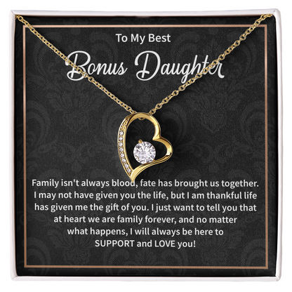 Bonus Daughter Necklace, Christmas Gift for Step Daughter