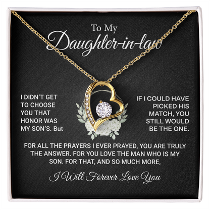 Gifts for Daughter-in-Law – Forever Love Necklace with Sentimental Message