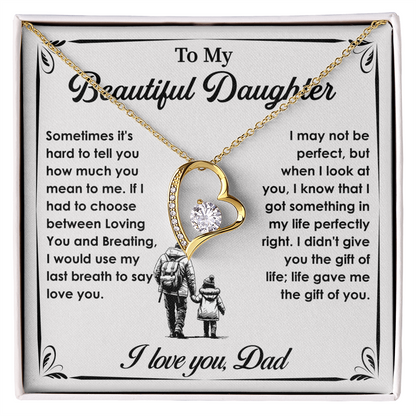 To My Daughter Gifts - Daughter Forever Love Necklace, Daughter Gifts Idea, Gifts for Daughter, Daughter Necklace Gift