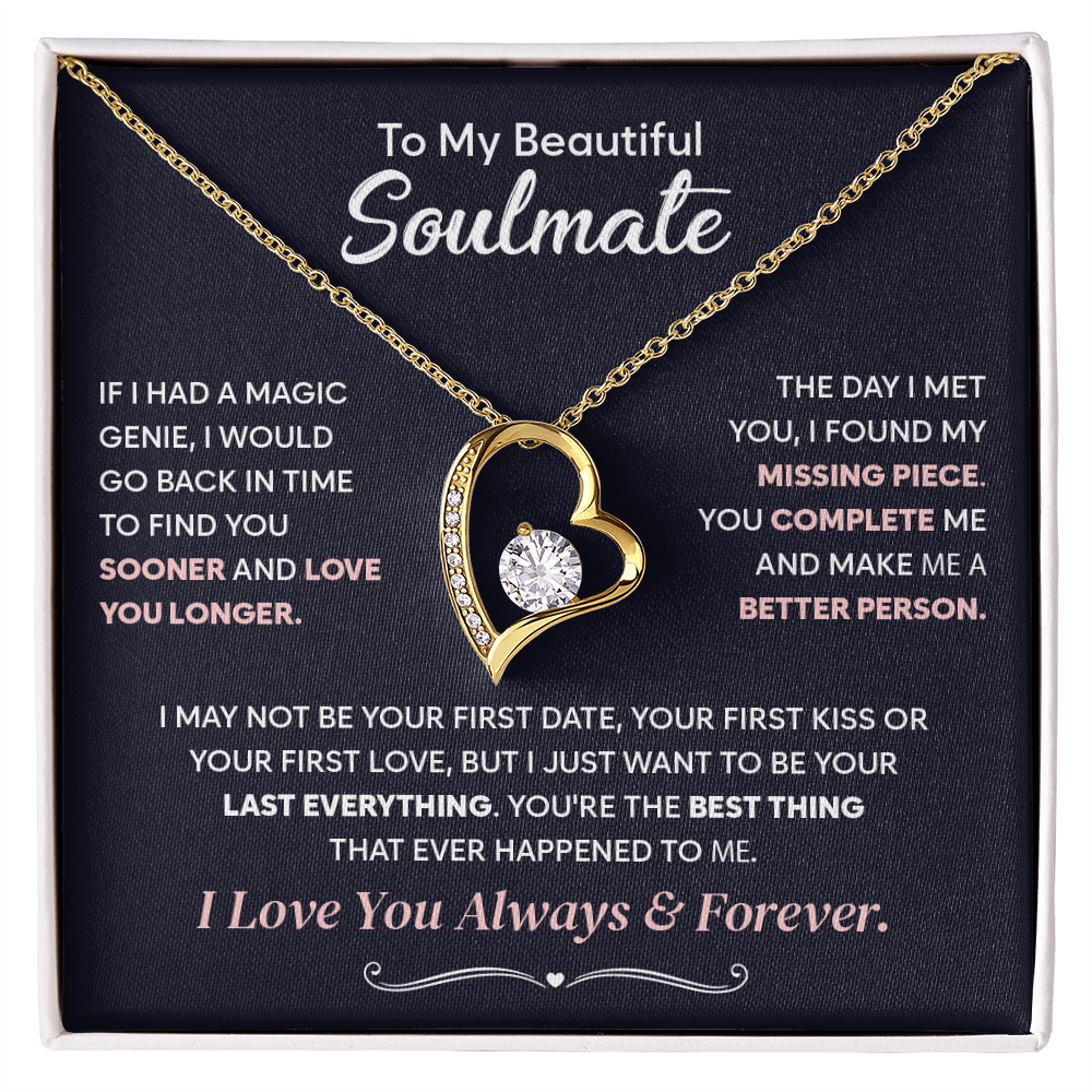 Soulmate Jewelry Gifts, Forever Love Necklace