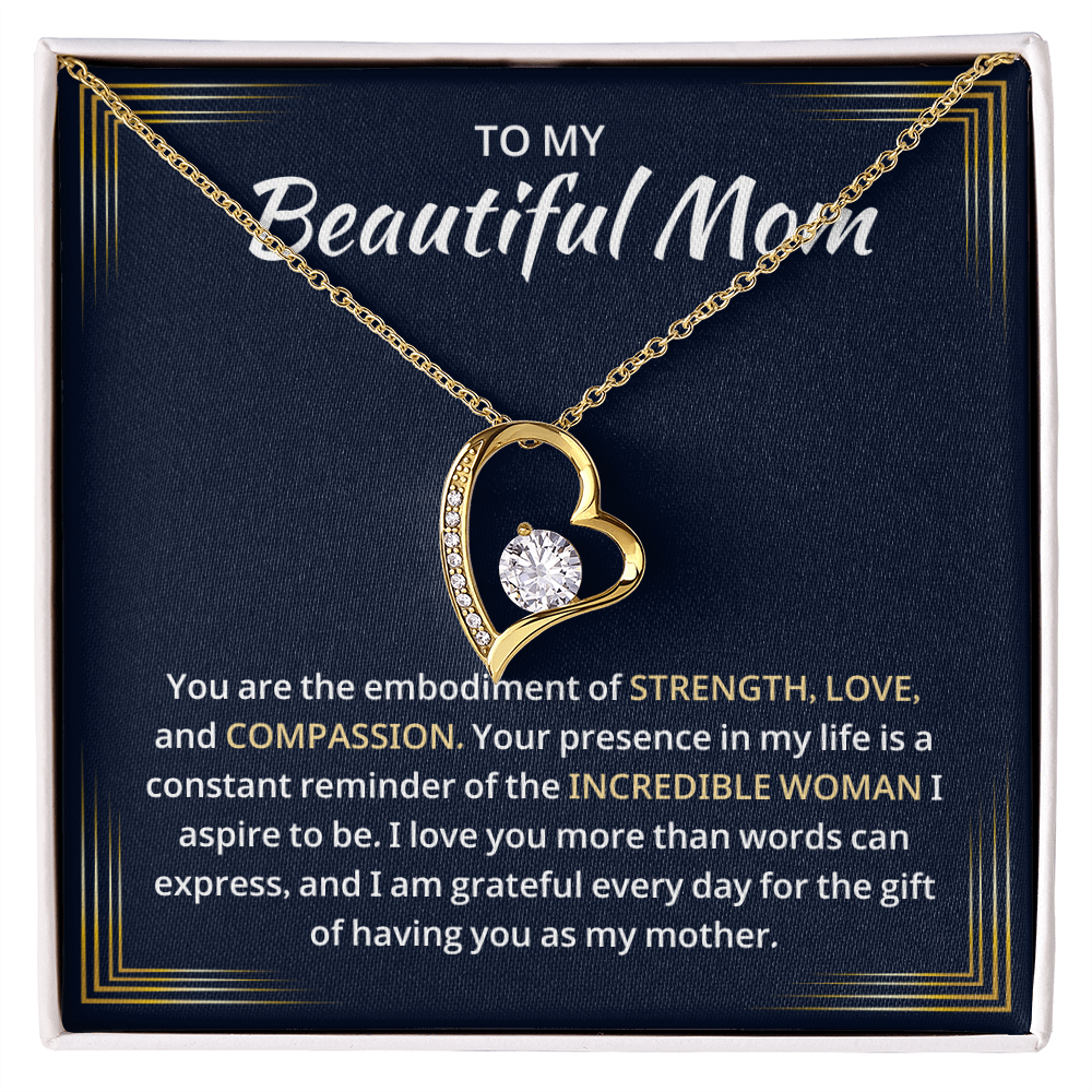 Mom Necklace gift box with a heartfelt message