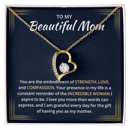 Mom Necklace gift box with a heartfelt message