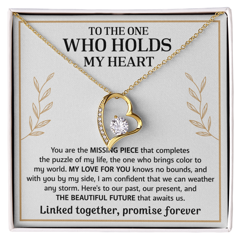 Heart pendant necklace with a message