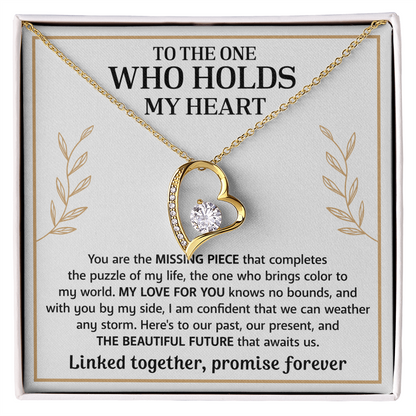 Heart pendant necklace with a message