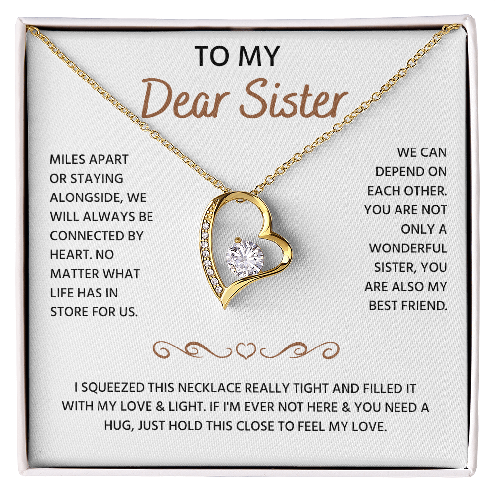 To My Sister Neckalce, Forever Love Necklace For Sister