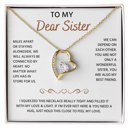 To My Sister Neckalce, Forever Love Necklace For Sister