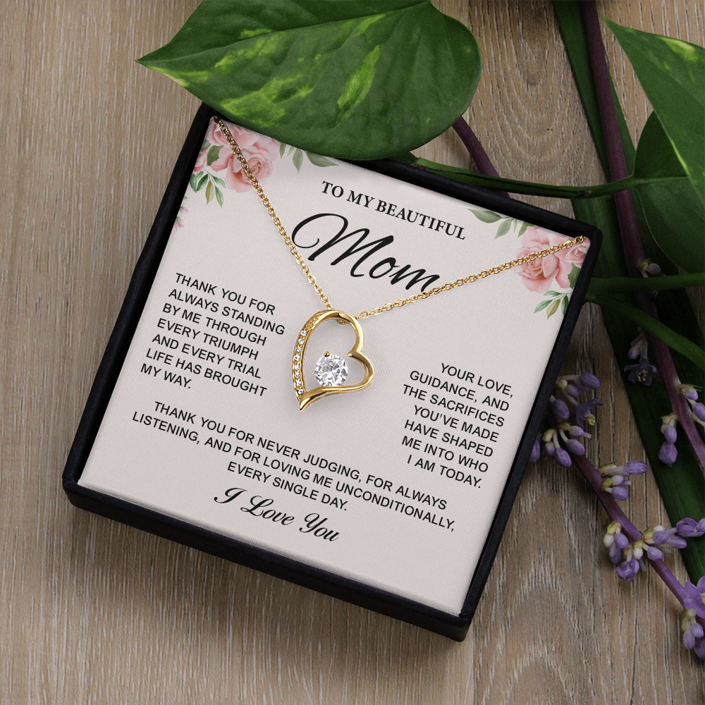 To My Mom Forever Love Necklace Gifts – Jewelry Gifts for Mom, Best Gifts for My Mom, Necklace for Mom