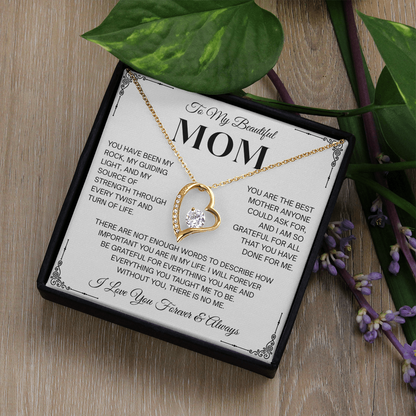 To My Beautiful Mom Heartfelt Necklace – Forever Love Keepsake Gift