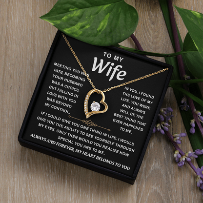 To My Wife Necklace from Husband, Her beauty shines with this piece