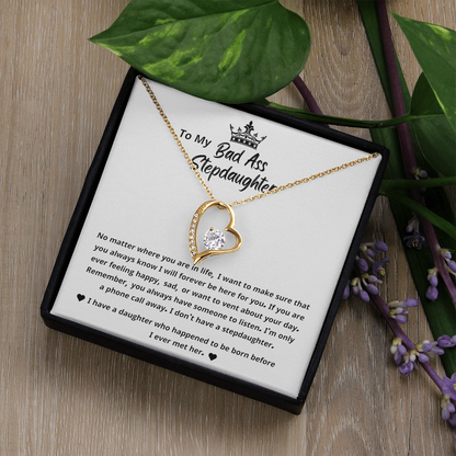 Unbiological Daughter Necklace, When She wears It, Her Smile Glows Even More