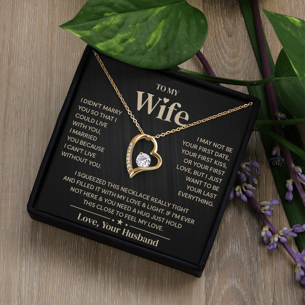 To My Wife Necklace, Jewelry that speaks the words your heart can't say