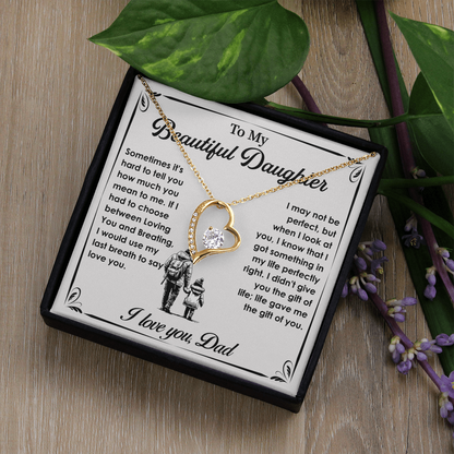 To My Daughter Gifts - Daughter Forever Love Necklace, Daughter Gifts Idea, Gifts for Daughter, Daughter Necklace Gift