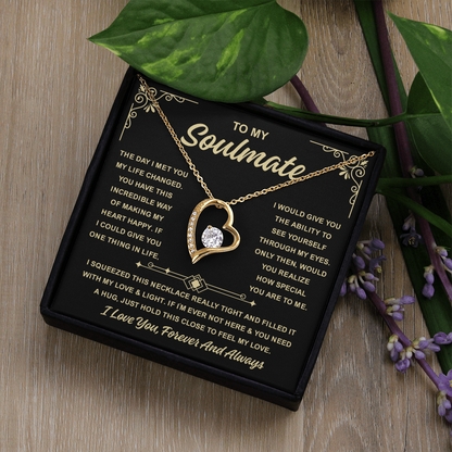 To My Soulmate Necklace For Women, When Your Soulmate Wears It, Love Glows