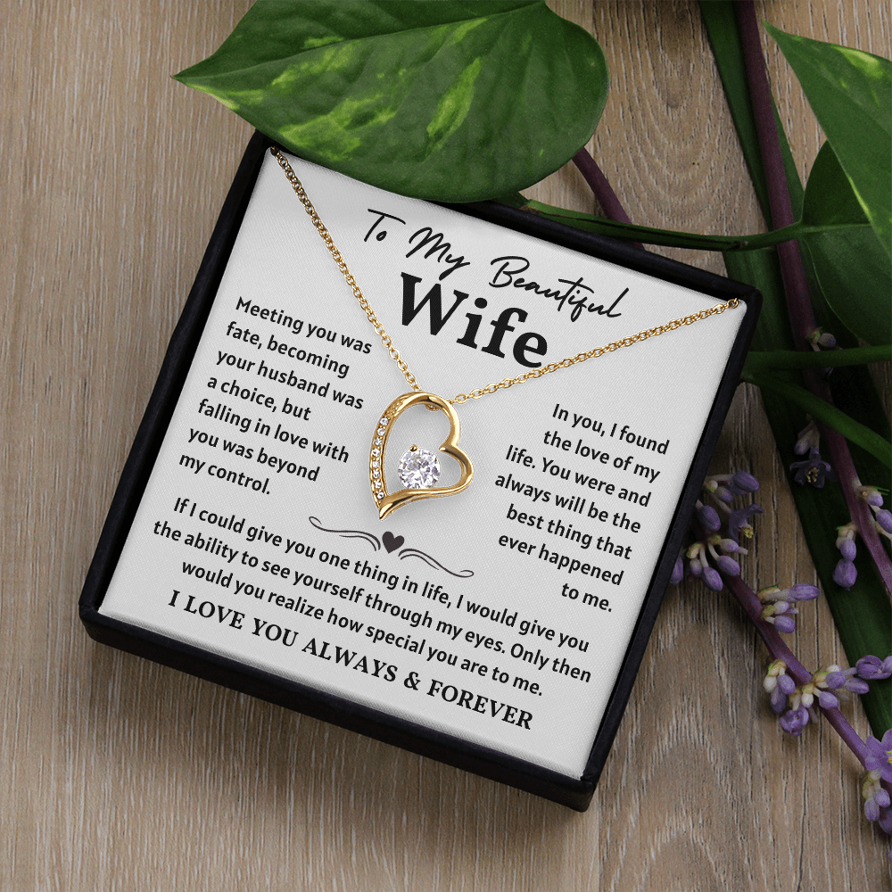 To My Wife Necklace , When She wears It, Her Smile Glows Even More