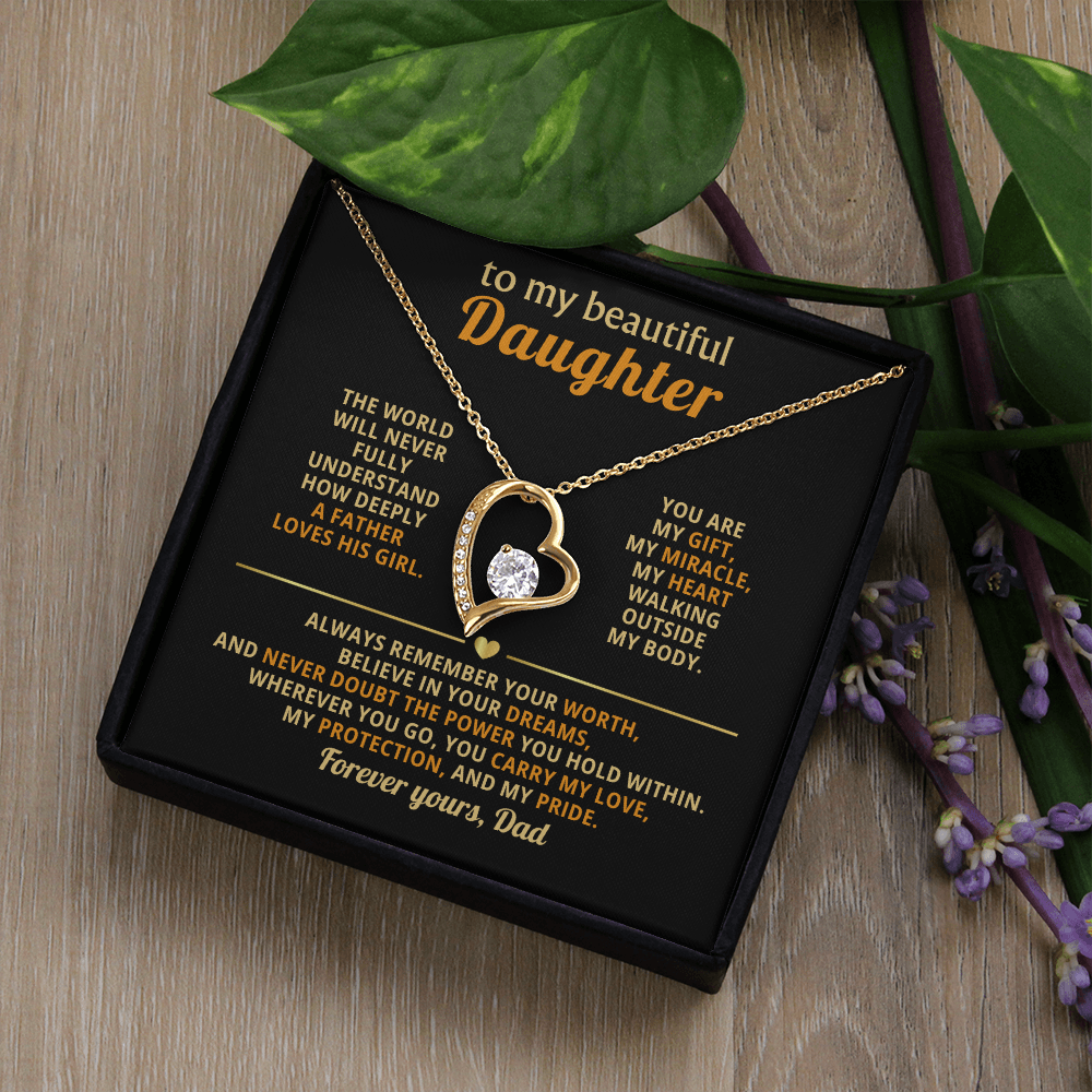 Gifts for Daughter from Mum & Dad Forever Love Necklace Daughter Birthday & Graduation Gifts