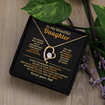 Gifts for Daughter from Mum & Dad Forever Love Necklace Daughter Birthday & Graduation Gifts