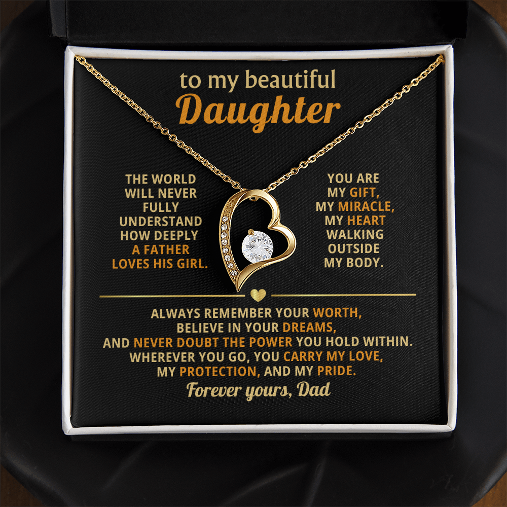 Gifts for Daughter from Mum & Dad Forever Love Necklace Daughter Birthday & Graduation Gifts