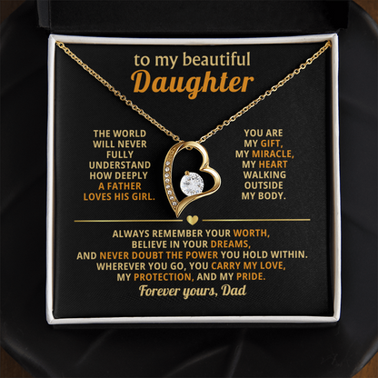 Gifts for Daughter from Mum & Dad Forever Love Necklace Daughter Birthday & Graduation Gifts