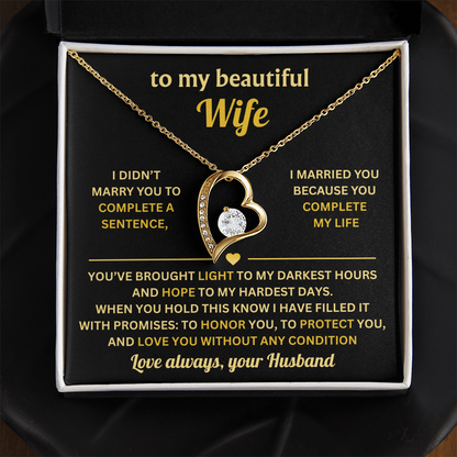To My Wife Necklace from Husband, Wife Birthday Gifts