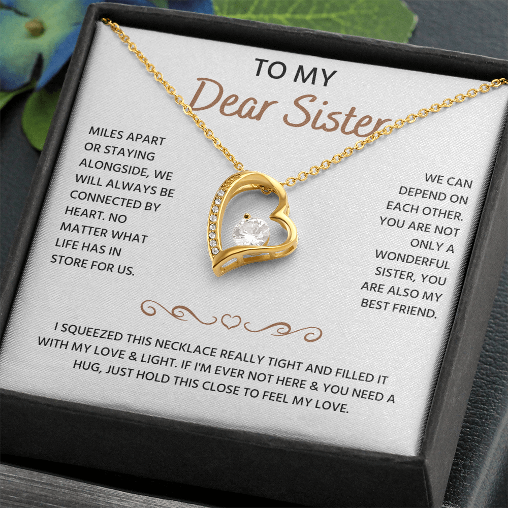 To My Sister Neckalce, Forever Love Necklace For Sister