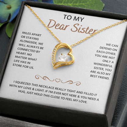 To My Sister Neckalce, Forever Love Necklace For Sister
