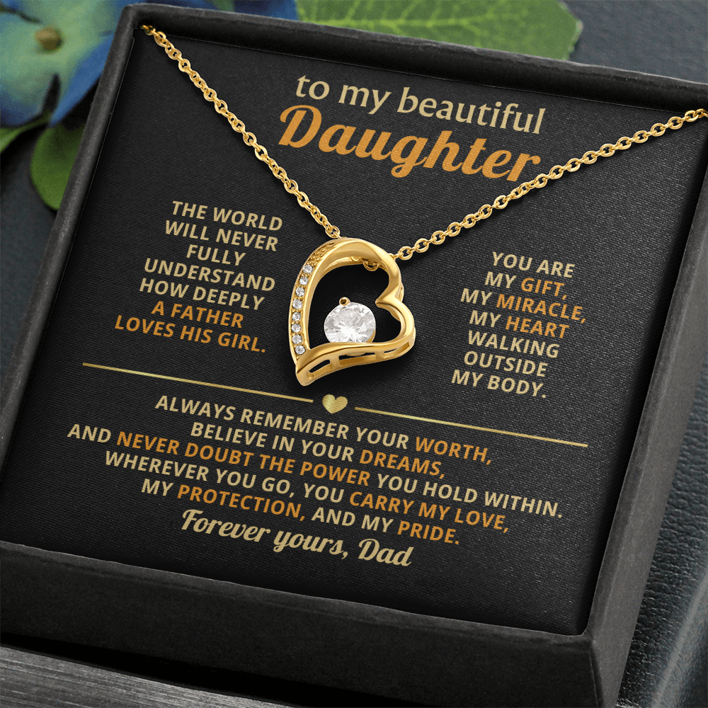 Gifts for Daughter from Mum & Dad Forever Love Necklace Daughter Birthday & Graduation Gifts
