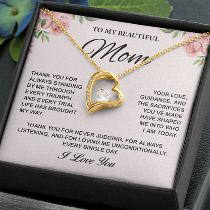 To My Mom Forever Love Necklace Gifts – Jewelry Gifts for Mom, Best Gifts for My Mom, Necklace for Mom