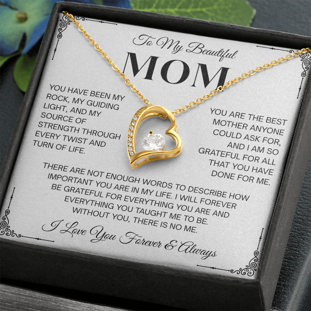 To My Beautiful Mom Heartfelt Necklace – Forever Love Keepsake Gift