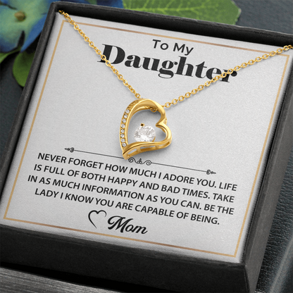 To My Beautigull Daugter Necklae Gifts, Daughter from Mom, Daughter Jewelry Gifts, Best Gifts for Dauhgter